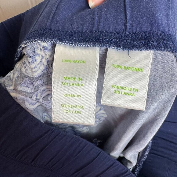 Lilly Pulitzer navy Bal Harbour lightweight pull on pants size small B26 - Picture 6 of 6